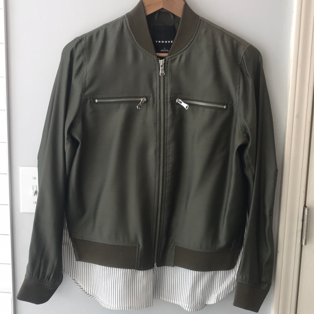 Trouvé Layer Olive Green Bomber Jacket